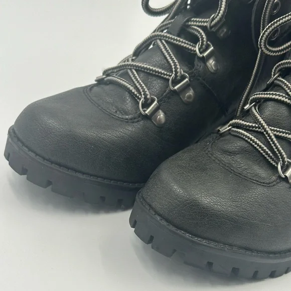 Unionbay Women's Dark Gray & Heather 7.5 Lugg Sole Boots Moto Lace Ankle Booties - Picture 5 of 11